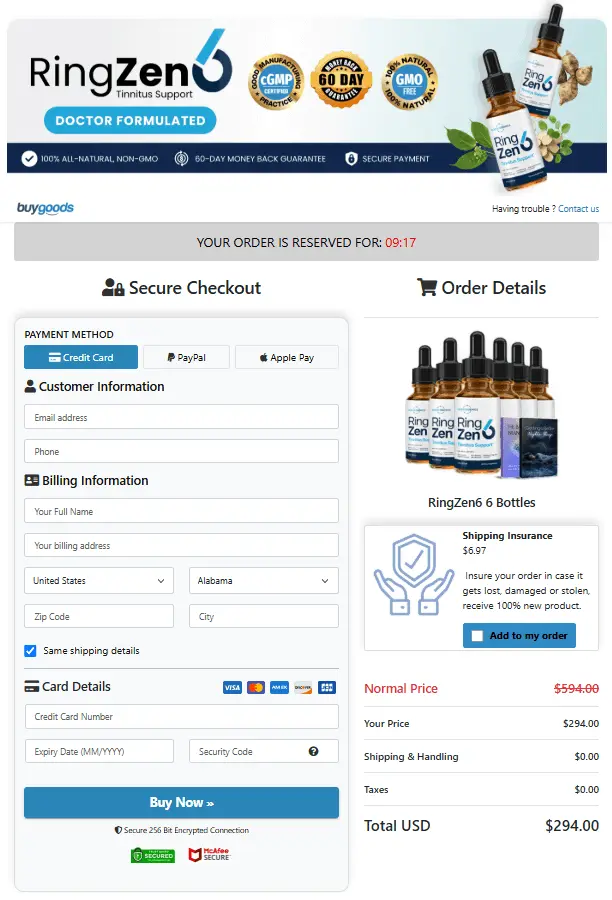 Secure Order Form